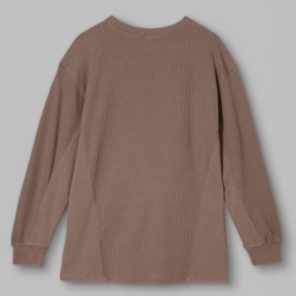 Dark Taupe/brown Waffle Knit Long Sleeve - Picture 2 of 5